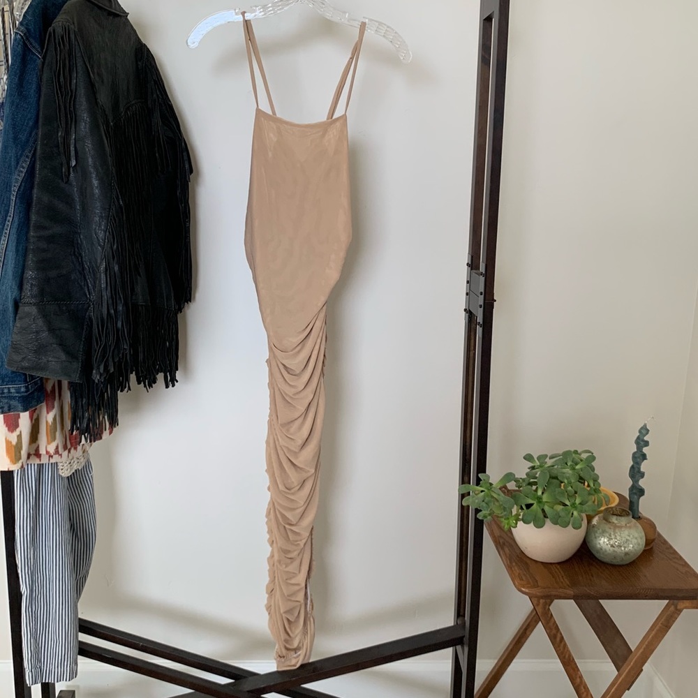 Nude sheer sexy dress